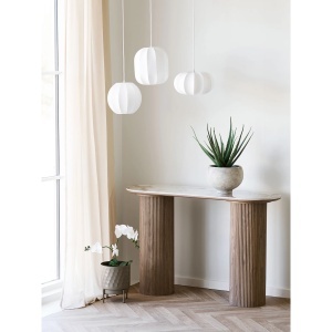 CONSOLA ATHENS 120CM, DIN LEMN SI CERAMICA, CULOARE ALB/MARO, HOUSE NORDIC - Img 2