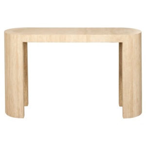 CONSOLA BILTMORE, 8671, BEJ, CONFECTIONATA DIN TRAVERTIN SI METAL, STIL MODERN - Img 2
