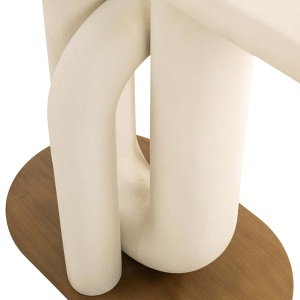 CONSOLA WINSLOW 214124, CONFECTIONATA DIN METAL SI MDF, CULOAREA ALB/AURIU, STIL MODERN - Img 3