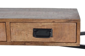 CONSOLA XX 110CM, REALIZATA DIN LEMN DE MANGO SI METAL, CULOARE NATUR/NEGRU, GINER Y COLOMER - Img 6