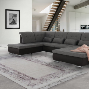 Covor 160x230 cm, crem/maro, LINON, 0000203329 - Img 2