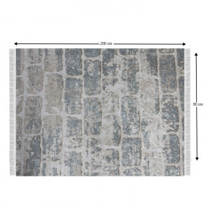 Covor, gri/model cărămidă, 80x200, MURO, 0000229133