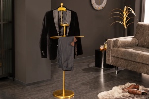 CUIER/SUPORT HAINE, VALET 128CM, DIN METAL, AURIU, IDEAL PENTRU HORECA - Img 5