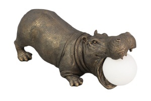 DECORATIUNE HIPPO 45CM, DIN POLIRASINA, CULOARE NEGRA, REALIZATA MANUAL, ARTIM GROUP SELECTION - Img 2