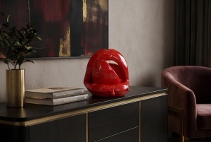 DECORATIUNE, LIP 25CM, REALIZAT DIN POLIRASINA, CULOARE ROSIE, REALIZAT MANUAL, ARTIM GROUP SELECTION