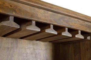 DULAP BAR LIVING JUPITER 75CM, REALIZAT DIN LEMN DE MANGO SI METAL, CULOARE NATUR/NEGRU, GINER Y COLOMER - Img 6