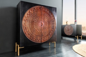 DULAP/BUFET, DIN LEMN MASIV DE MANGO, 120CM, CU ORNAMENTE DEOSEBITE, ARTIM GROUP SELECTION - Img 1