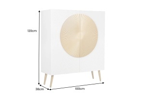 DULAP /BUFET LIVING AURUM 120CM, REALIZAT DIN LEMN DE MANGO SI PICIOARE DIN METAL, CULOARE ALB/AURIU - Img 7