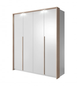 DULAP DORMITOR XELO 185 ALB/STEJAR - DESIGN MODERN