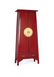 DULAP ELEGANT DARA 83CM, REALIZAT DIN LEMN DE MANGO, CULOARE ROSU SI AURIU, GINER Y COLOMER