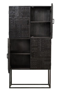 DULAP ELEGANT HIEROGLIFIC 90CM, REALIZAT DIN LEMN DE MANGO SI METAL, CULOARE NEGRU, GINER Y COLOMER - Img 2