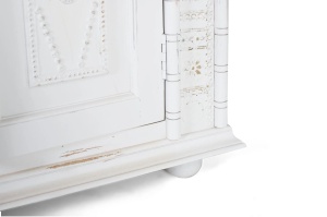 DULAP ELEGANT LARIN 100CM, REALIZAT DIN LEMN DE MANGO, CULOARE ALB ANTICHIZAT, GINER Y COLOMER - Img 6