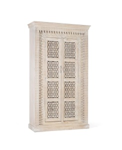 DULAP LIVING 190CM, LEMN DE MANGO, ALB ANTICHIZAT, GINER Y COLOMER - Img 2
