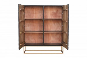 DULAP LIVING, ILLUSION 120CM, LEMN DE MANGO SI METAL, NEGRU/AURIU, ARTIM GROUP SELECTION - Img 4