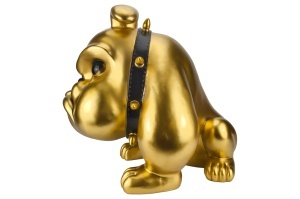 FIGURINA DECORATIVA, BULLDOG 70CM, FABRICATA DIN POLIRASINA, REALIZATA MANUAL, CULOARE AURIE, ARTIM GROUP SELECTION - Img 4