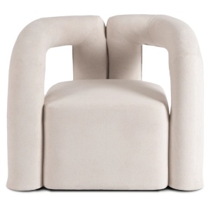 FOTOLIU, ARTIM MEBLE, REALIZAT DIN MATERIAL BOUCLE CREM SI METAL, STIL MODERN - Img 4