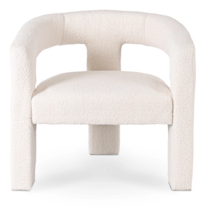 FOTOLIU, ARTIM MEBLE, REALIZAT DIN MATERIAL BOUCLE CREM SI METAL, STIL MODERN - Img 2