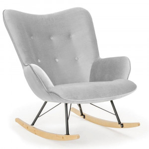 FOTOLIU BALANSOAR CHERUB ROCKER, ARGINTIU, CONFECTIONAT DIN LEMN DE FAG, METAL SI TEXTIL