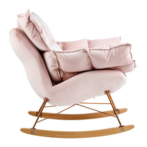 FOTOLIU BALANSOAR SWING VELVET, ROZ, TAPITERIE DIN CATIFEA, STIL MODERN - Img 3