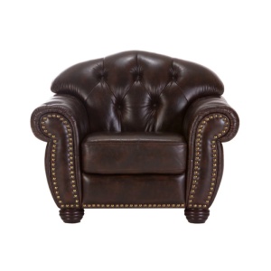 FOTOLIU CHESTERFIELD, DIN LEMN SI PIELE NATURALA, CULOARE MARO, ARTIM SELECTION