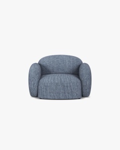 FOTOLIU CONFORTABIL BLAIR, 119X 95, MELANJ ALBASTRU, CU TAPITERIE DIN TEXTIL STRUCTURAT BALTIMORE, MICADONI