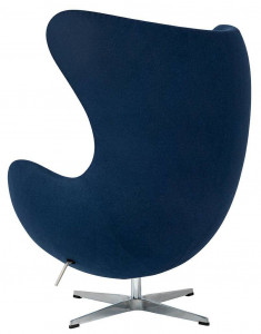 FOTOLIU CONFORTABIL EGG CLASSIC, ALBASTRU INCHIS 26/CROM, DIN CASMIR SI METAL, STIL MODERN B2 - Img 4