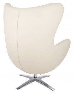 FOTOLIU CONFORTABIL EGG SZEROKI, BEJ/CROM, DIN PIELE ECOLOGICA SI METAL, STIL MODERN - Img 5