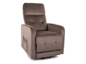 FOTOLIU CONFORTABIL OTUS II, CAPPUCCINO BLUVEL 38, TAPITERIE DIN CATIFEA, CU FUNCTIE DE RABATARE, STIL MODERN