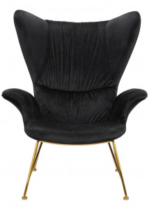 FOTOLIU CONFORTABIL SHRIMP, NEGRU/AURIU, DIN CATIFEA SI METAL, STIL MODERN - Img 2