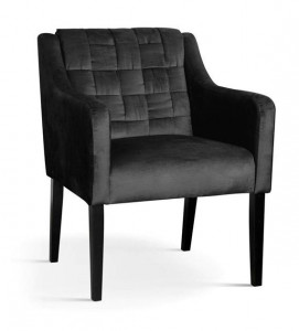 FOTOLIU CONFORTABIL TREVOR, NEGRU/NEGRU, STIL CLASIC, CONFECTIONAT DIN LEMN DE FAG SI TEXTIL