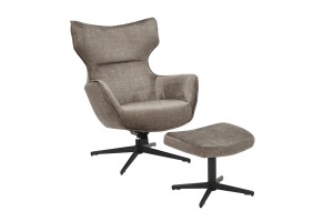 FOTOLIU CU TABURET, CLOUD ROTATIV 360 GRADE, MATERIAL TEXTIL TAUPE SI CADRUL METALIC, ARTIM GROUP SELECTION