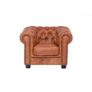 FOTOLIU DE LUX CHESTERFIELD 100CM, 1 LOCURI, DIN PIELE NATURALA, CULOARE MARO, ARTIM SELECTION - Img 2