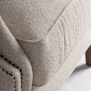 FOTOLIU DEOSEBIT LEISTON, BEJ, REF. 37195, CONFECTIONAT DIN TEXTIL , LEMN, STIL CLASIC - Img 7