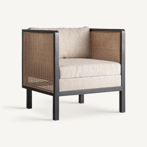 FOTOLIU EXCLUSIVIST KALEB, CULOARE BEJ/NEGRU, DIN LEMN SI TEXTIL, VICAL HOME