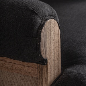 FOTOLIU LIVING ARBAZ, REALIZAT DIN LEMN DE MINDI SI TEXTIL, REALIZAT MANUAL, FINISAJ NEGRU/MARO, VICAL HOME - Img 5