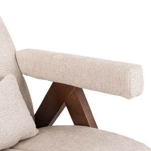 FOTOLIU LIVING RENATO, REALIZAT DIN LEMN SI TEXTIL, CULOARE BEJ/NUC, ARTIM MEBLE - Img 8