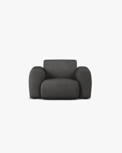 FOTOLIU LOUNGE MOLINO, 100X108, GRI INCHIS, CU TAPITERIE DIN TEXTIL CHENILLE REBEL, MICADONI