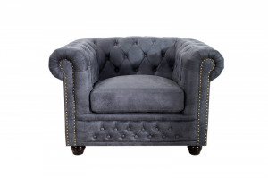 FOTOLIU LUX DESIGN ENGLEZESC CHESTERFIELD GRI 105CM - Img 4