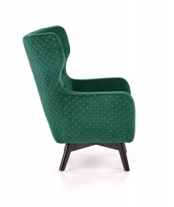 FOTOLIU MARVEL, VERDE INCHIS/NEGRU, TAPITERIE DIN STOFA FINA SI PICIOARE DIN LEMN MASIV, STIL CLASIC - Img 5