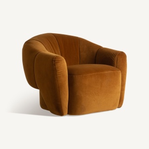 FOTOLIU MODERN MAHR, REALIZATA DIN LEMN SI TEXTIL, STIL CATIFEA, CULOARE CAMEL