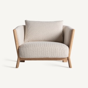 FOTOLIU NARA 34876, BEJ SI NATURAL, CONFECTIONAT DIN LEMN DE STEJAR SI TEXTIL, STIL MODERN MINIMALIST - Img 2
