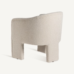 FOTOLIU PRATI BOUCLE 31874, BEJ SI NATURAL, CONFECTIONAT DIN LEMN DE PIN, SPUMA SI BUMBAC BOUCLE, STIL MODERN - Img 4