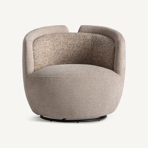 FOTOLIU ROTATIV VIPITENO, REALIZAT DIN METAL, LEMN SI TEXTIL CHENILLE, CULOARE BEJ, REALIZAT MANUAL, VICAL HOME - Img 2