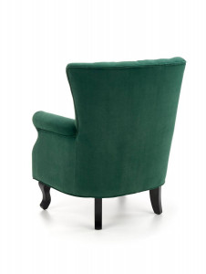 FOTOLIU TITAN, VERDE INCHIS/NEGRU, TAPITERIE DIN CATIFEA SI PICIOARE DIN LEMN MASIV, STIL CLASIC - Img 4