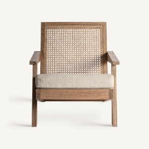 FOTOLIU WESWELL 34847, BEJ SI NATURAL, CONFECTIONAT DIN LEMN DE MANGO, MDF, SPUMA SI POLIESTER, STIL MODERN - Img 2