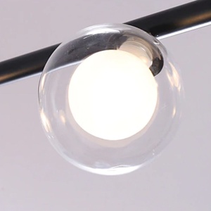 Lampă de tavan din sticlă industrială si metal, negru APP755-6CP - Img 4
