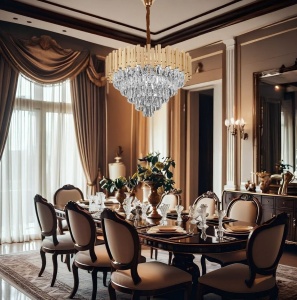 Lampă suspendată Cristal G053-CP 80CM Gold - Img 2