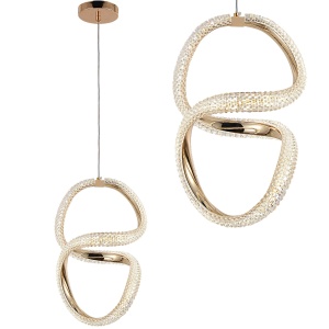 Lampă suspendată LED G077-3CPR Gold - Img 1