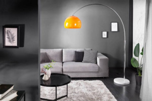 LAMPADAR, BIG BOW, PORTOCALIU/ARGINTIU 175/205 CM, DESIGN MODERN - Img 2