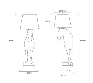 LAMPADAR KON HORSE STAND S, DIN FIBRA DE STICLA, MARMURA SI TEXTIL, STIL MODERN - Img 2